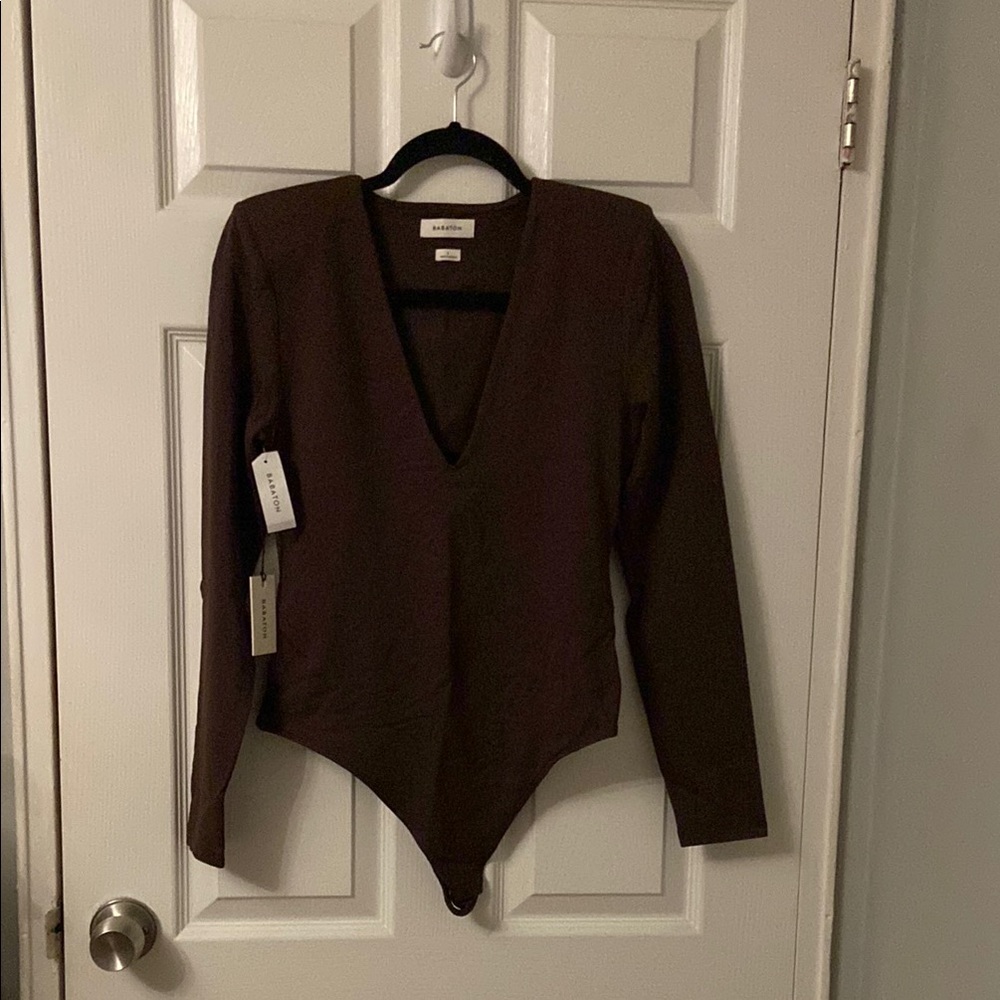 Aritzia Brown V-Neck Women's Body Suit NEVER WORN